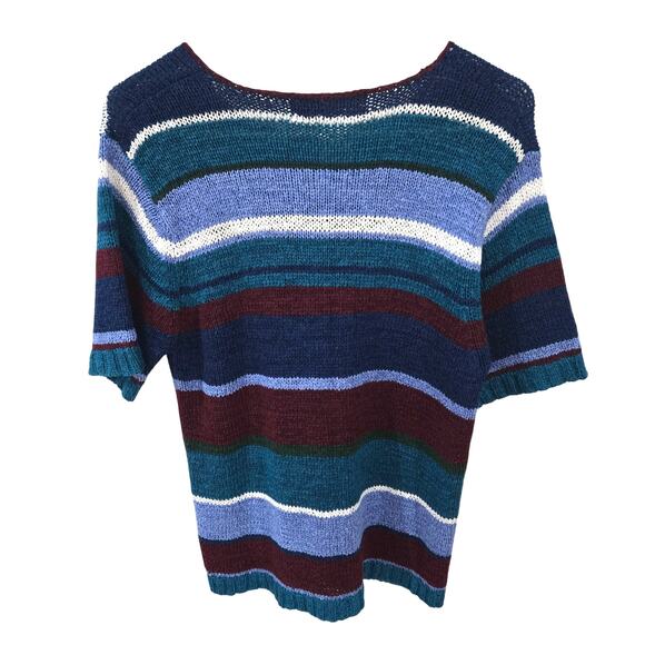 Norm Thompson Sz Large Womens Multi Stripe Knit Sweater - Picture 3 of 6